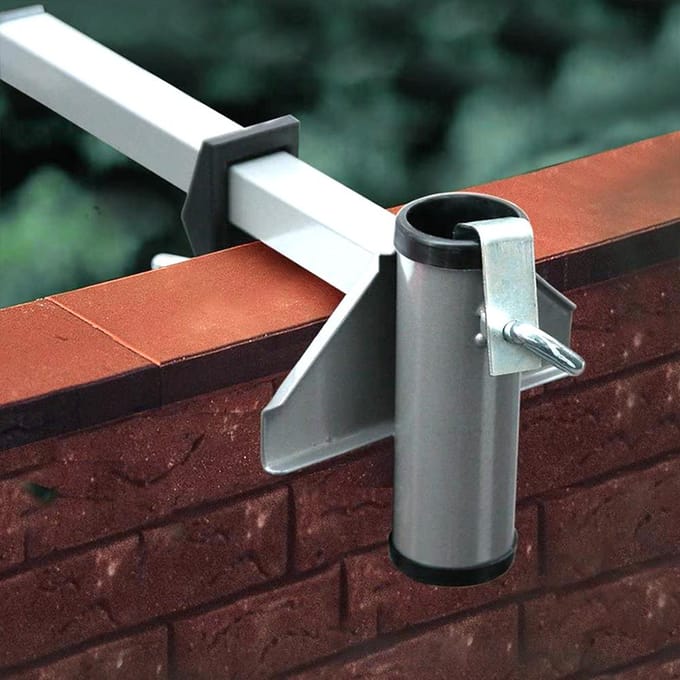 Flexibele Heavy Duty Parasolhouder Roestvrij Staal Parasolstandaard Vaste Klem voor Tuin Balkon gray