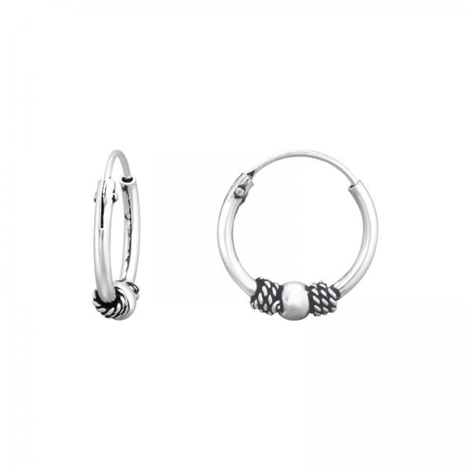 Karma Bali hoop oorringen BIJO-5 Zilver (10MM)