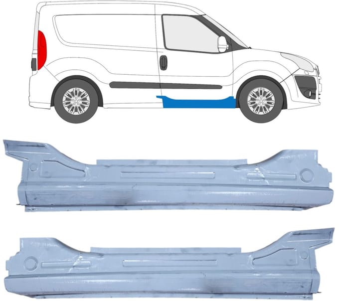 Reparatie dorpel voor Opel Combo D 2011-2018 / Links + Rechts / Set