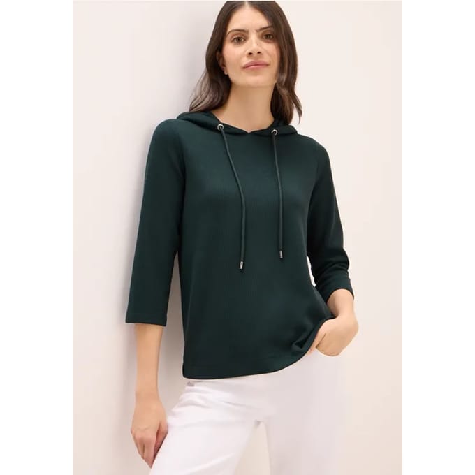 Hoodie Shirt met geribde structuur