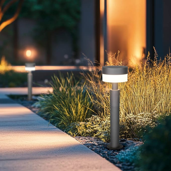 Trio Lighting LED sokkellamp Mackenzie, hoogte 50 cm, antraciet, gegoten aluminium