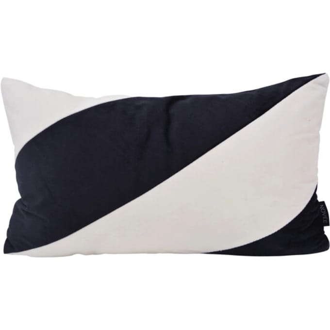 NOVÉE Sierkussen velvet swirl zwart / wit | 30 x 50 cm | polyester