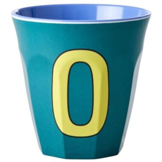 Rice melamine beker medium letter o groen