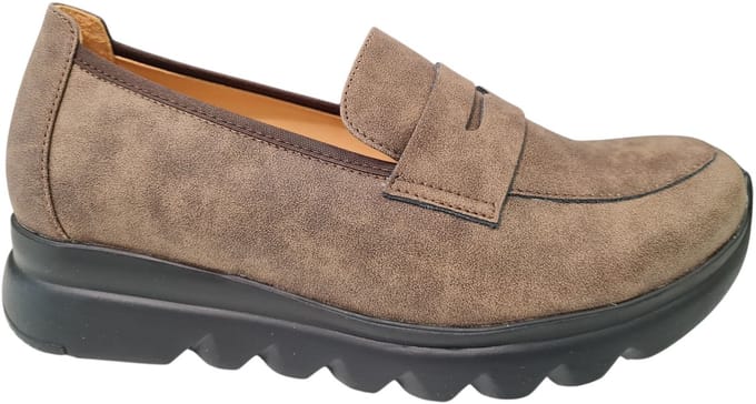 Wolky Bruine Nubuck Dames Instappers - Bruin - 41
