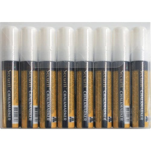Krijtstift Securit SMA-720 blok wit 7-15mm blister à 8 stuks