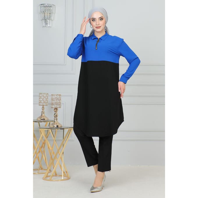 Rits Detailed Tuniek Indigo