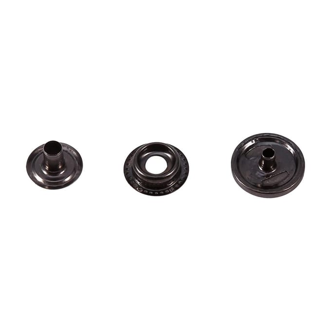 100 Sets 15mm Zwarte Drukknopen Drukknop met Installatiegereedschap Kit gray