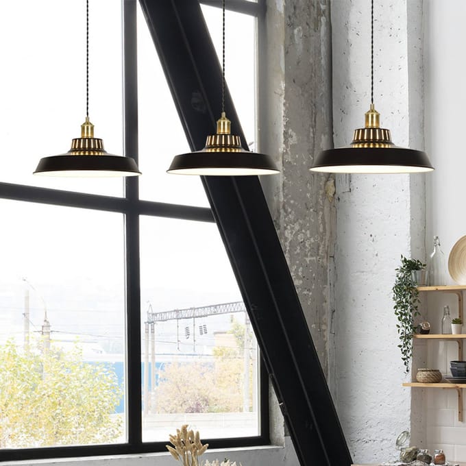 COREP Hanglamp Thelma, matzwart, Ø 38 cm, metaal