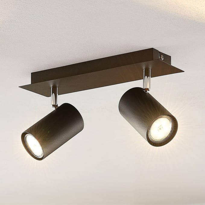Lindby - buitenspot - 2lichts - Metaal - H: 16.5 cm - GU10 - zwart
