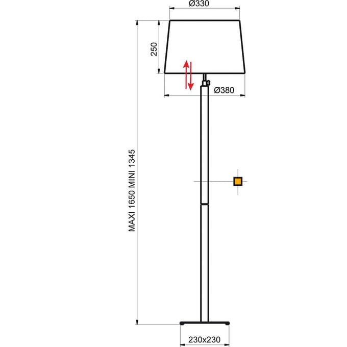Aluminor Quatro Up vloerlamp eiken grijs/chroom