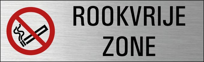 Rookvrije zone deurbordje met zelfklevende strip