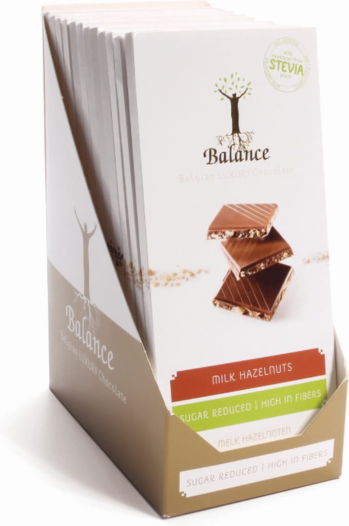 Balance | Belgian Luxury Tablet | Melk | Hazelnoot | 12 Stuks | 12 x 85 gram