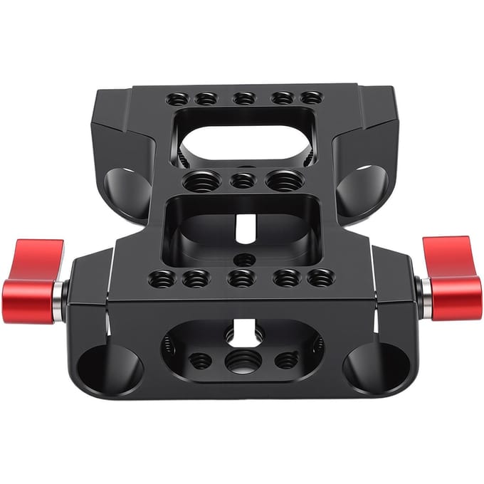 Camera Basisplaat met 15mm Rod Rail Klem Aluminium Legering Multifunctionele Statief Basisplaat voor Camera Video Rig black