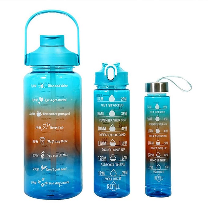 3-in-1 Sportwaterfles Koude Drinker Multifunctionele Plastic Beker blue