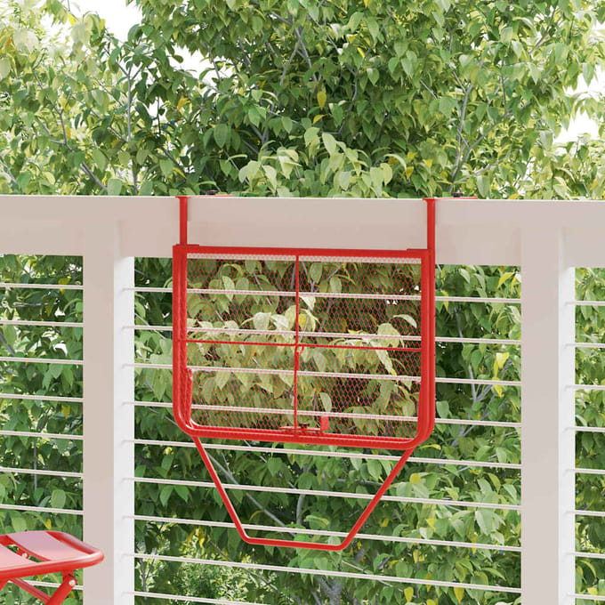 vidaXL - Balkontafel - 60x40 - cm - staal - rood