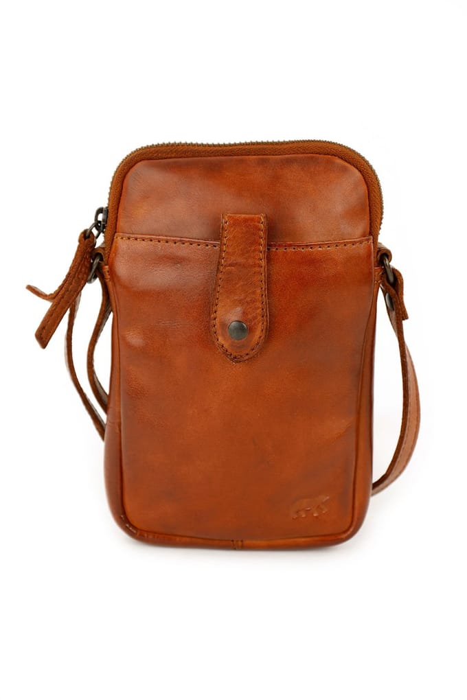 Bear Design Sev Telefoontasje - Cognac