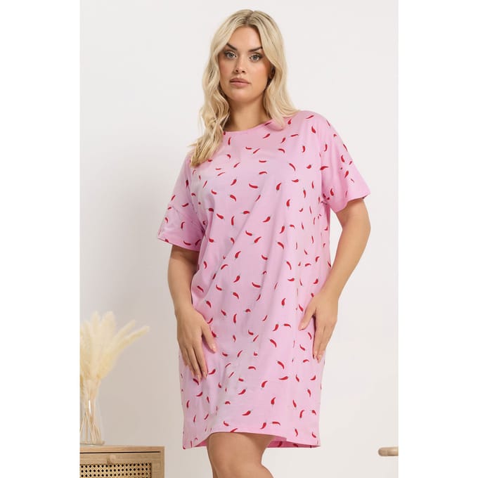 Yours Roze Chili Slaapshirt Nachthemd Size 62-64