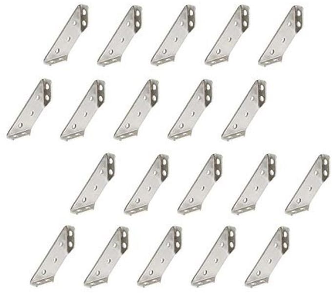 Hoekbeugels 50x50mm - 20 Stuks RVS Koppelingen voor Meubelconstructie