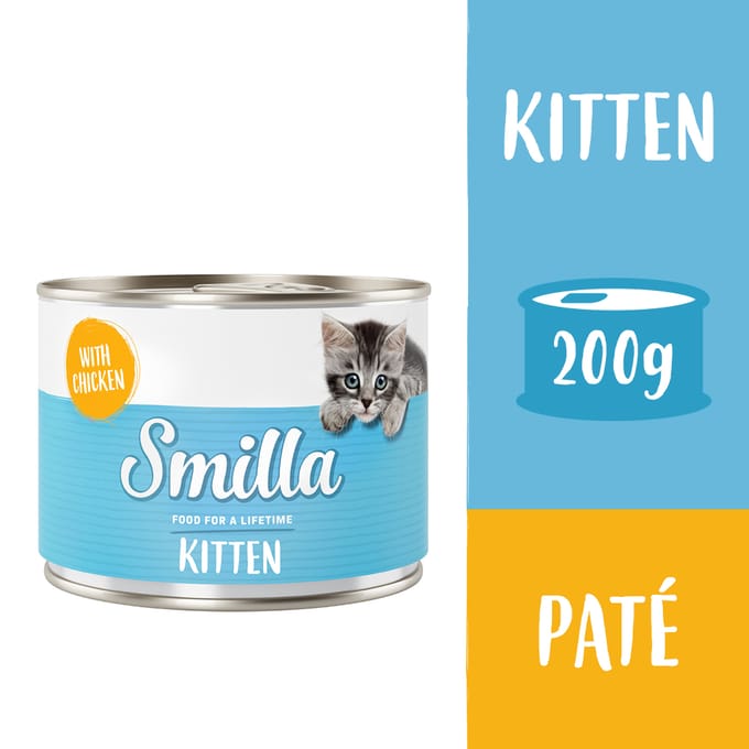 24x200g Kitten met Kip Smilla Kattenvoer
