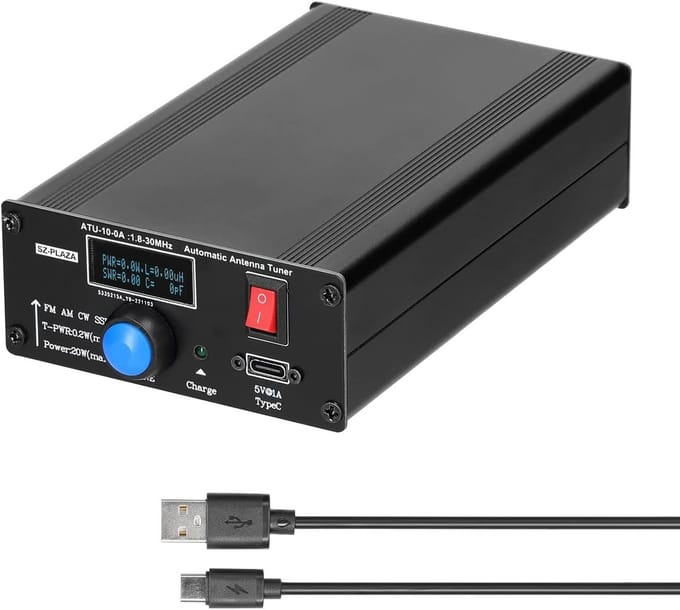 Antenne Tuner - Kortegolf Meter - Signaal Optimalisatie - 20W Vermogen - 1.8-30MHz - Zwart
