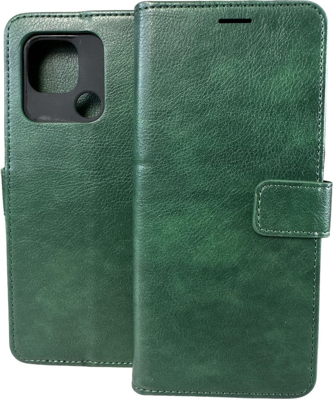 Portemonnee Book Case Hoesje Geschikt voor: Xiaomi Redmi 10C - Groen