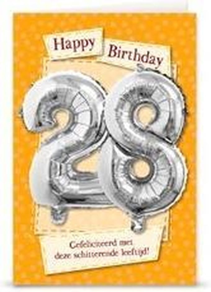 Miko - Kaart - Leeftijdballon - 28 Jaar