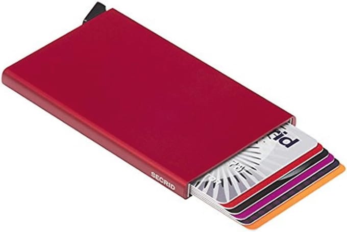 Kaartprotector Voor Heren - Reisaccessoire Kaarthouder in Envelopformaat - Rood - Eén Maat