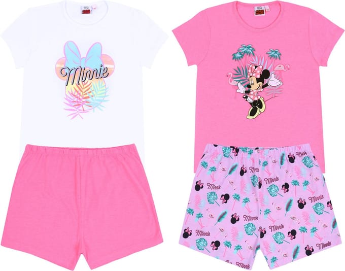 2 x Roze pyjama, flamingo's Minnie Mouse DISNEY