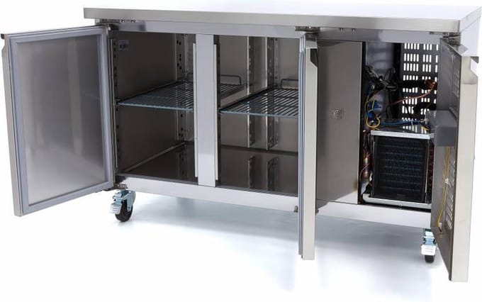 Vrieswerkbank - 314 L - 136 cm - 2 Deuren