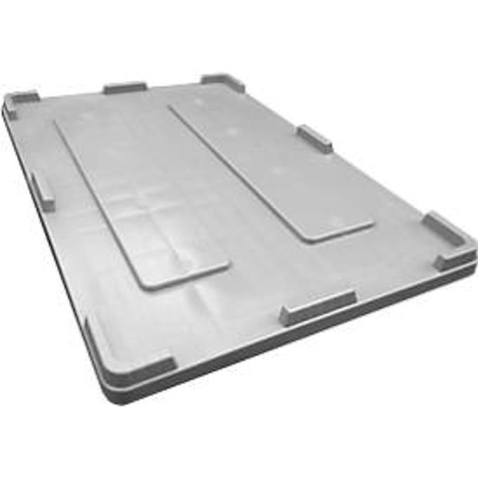 Deksel voor industriële box met volume 330 l/470 l, L 1200 x B 800 x H 30 mm, polyetheen, grijs