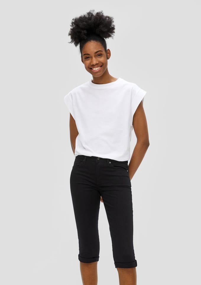 Qs Women-Broek--9999 GREY/BLACK-Maat 34
