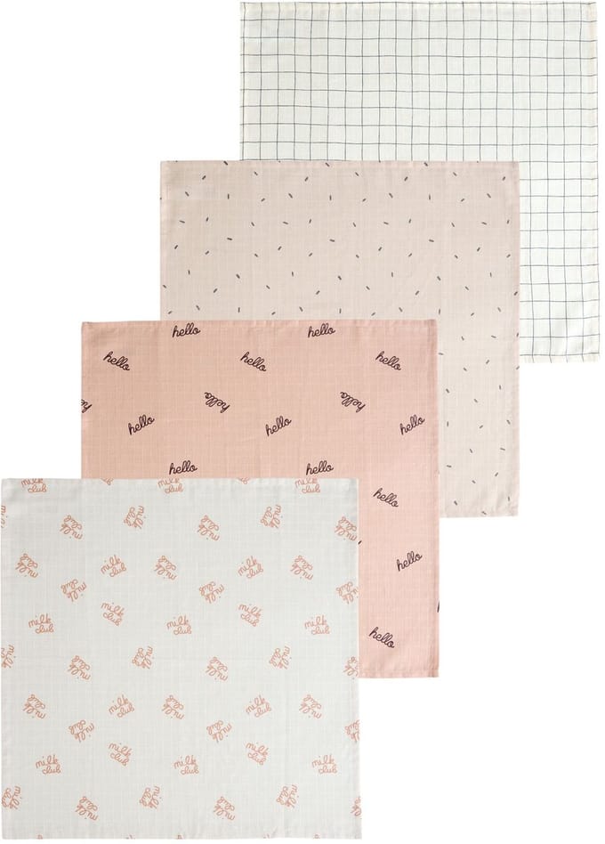 Next - Pasgeboren unisex - Set van 4 babymousseline-doekjes - Crème
