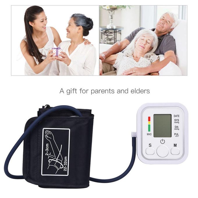 Tensiomètre numérique Tensiomètre domestique Compteur automatique de fréquence cardiaque No Voice gray
