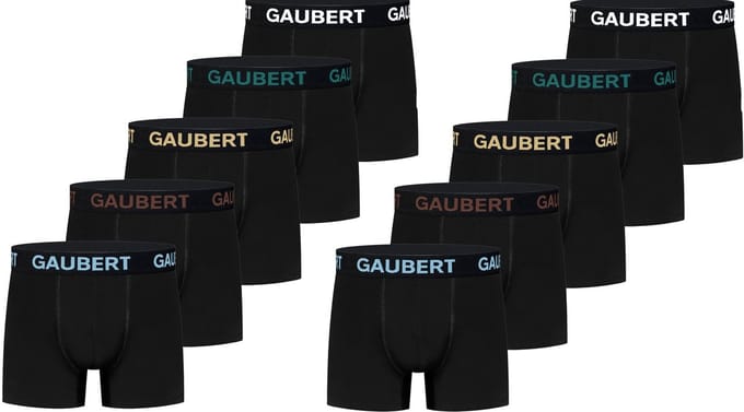 Gaubert - Heren Boxershorts 10-Pack - Black Colors - premium katoen - Maat M