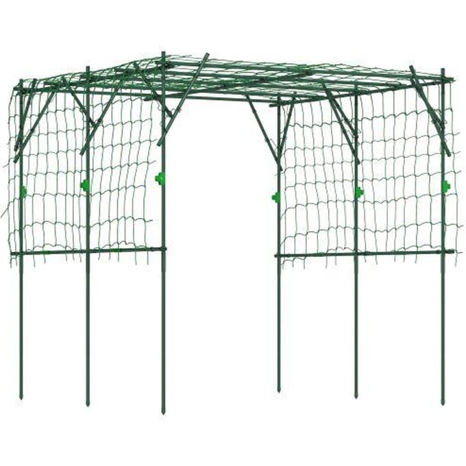 Jardinière avec support triangulaire - MUVOE - 223x223x223 cm - Acier inoxydable - Polyéthylène - Vert