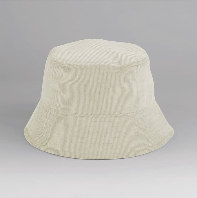 Bucket Hat/Bob van Ribstof/fluweel, Stone/Camel, maat S/M
