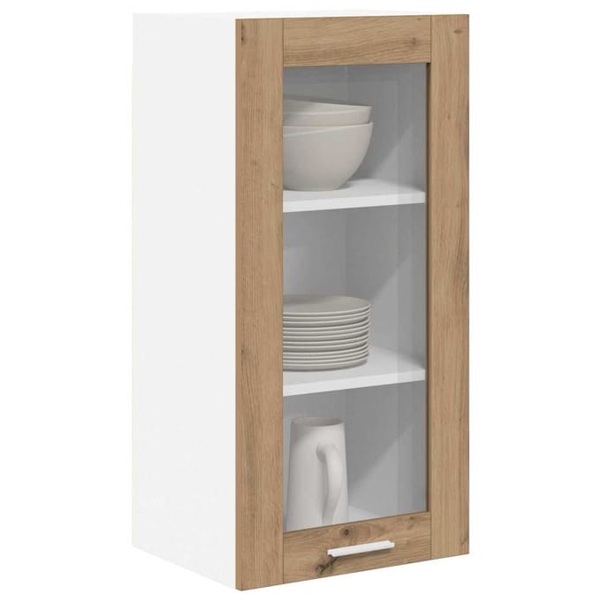 vidaXL Hangkast 2 pcs Artisan Eiken 40 x 31 x 80 cm Bewerkt hout