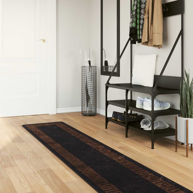 vidaXL - Tapijt - Runner - MARSA - Zwart - 50 - x - 400 - cm - Polyester - en - PVC