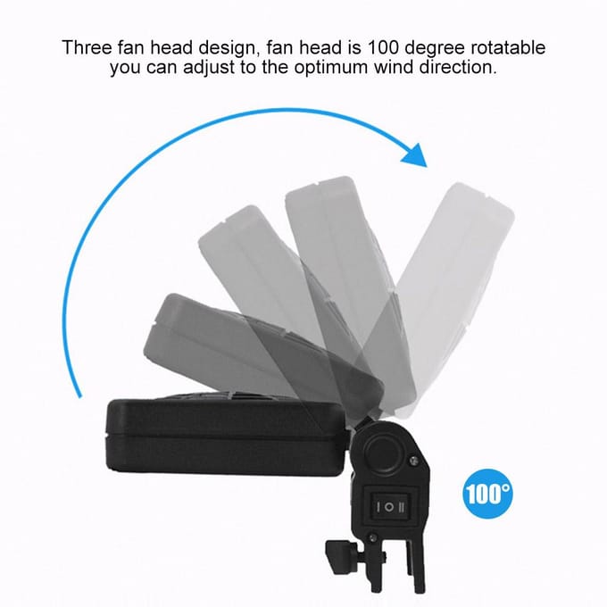 Mini drievoudige verstelbare aquariumkoelventilator voor vissen black
