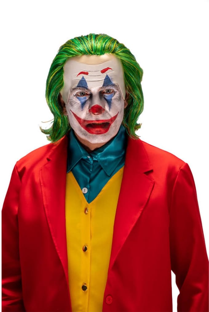 Gekke Clownpruik met latexcup Halloween