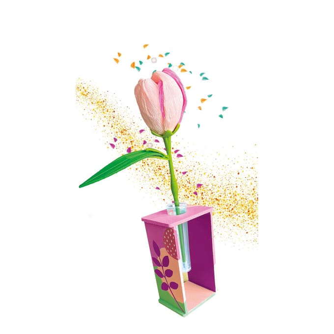 Crée tes fleurs - Tulipe - Clementoni - Coffret de 2 fleurs a assembler et personnaliser - a partir de 8 ans