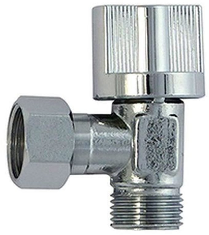 Hoekstopkraan - ROUSSEAU - 3/8 mannelijk/vrouwelijk - 1/4T - Verchroomd messing