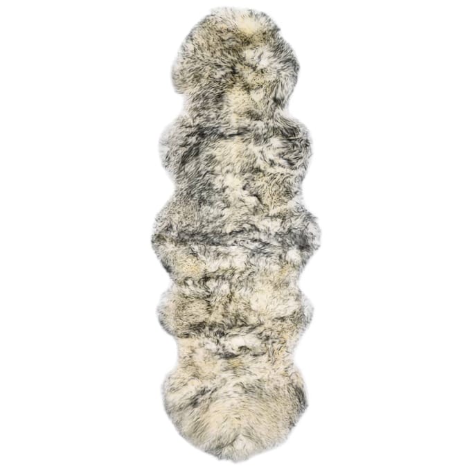 vidaXL - Vloerkleed - 60x180 - cm - schapenvacht - gemêleerd - donkergrijs