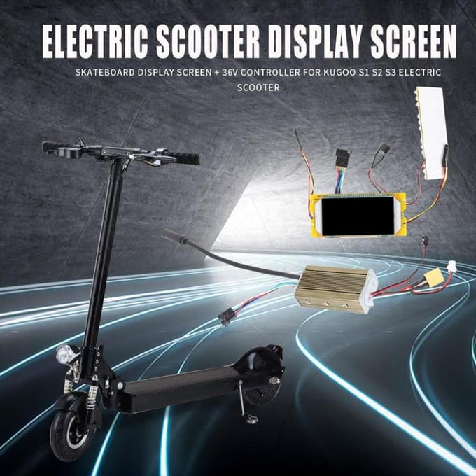 Elektrisch scooterscherm + 36V moederbordcontroller Driver Skateboard vervangen gray