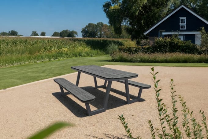 Rockwood® Picknicktafel Aluminium Prestige Antraciet 2.00m