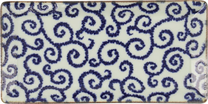 Tokyo Design Studio - Ten Karakusa Serveerbord - Blauw/Wit - 23 x 11,5 cm - Porselein