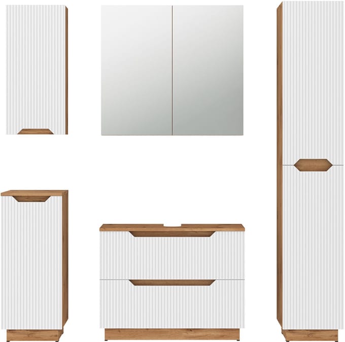 Vicco Badkamermeubelset Lotta, Wit, 5-delig