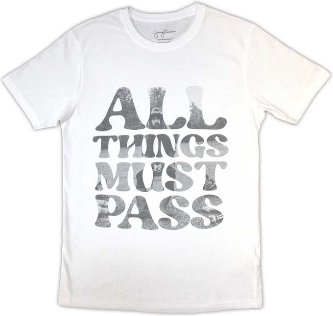 George Harrison - All Things Must Pass Text Infill Heren T-shirt - XL - Wit