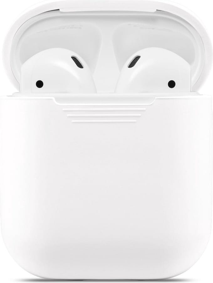 Peachy Soft Silicone hoesje geschikt voor Apple AirPods Case - Wit