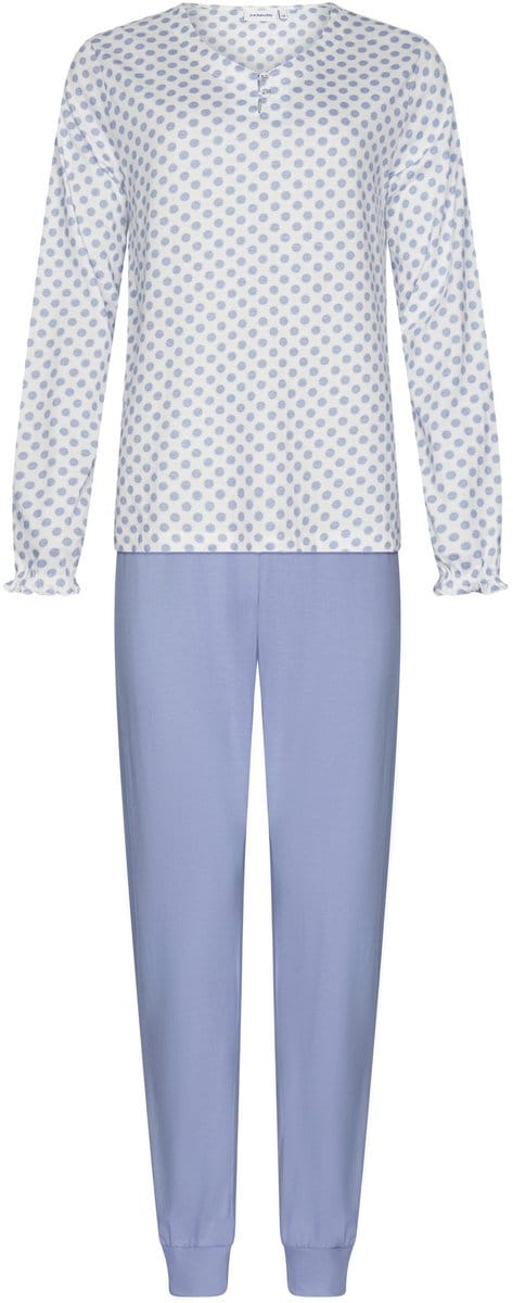 Pastunette - Blue Fog - Pyjama - Bio Katoen - Wit/Blauw - Maat 38